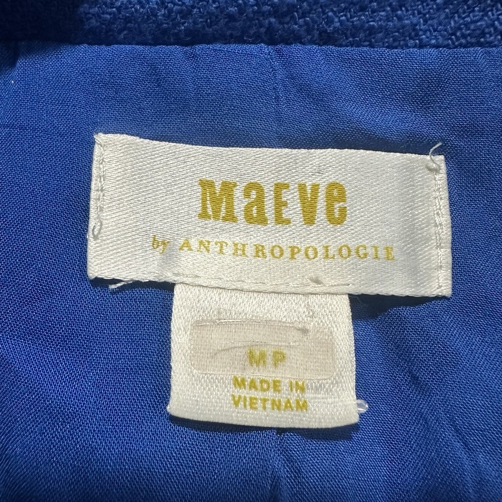 Anthropologie Womens Mare Mare Crop Double Breasted Royal Blue- Size MP (PETITE) - Picture 4 of 10